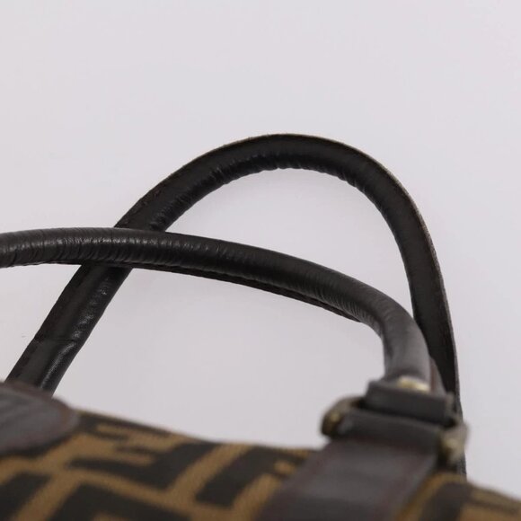 FENDI Zucca Canvas Boston Bag Black Brown Auth 141265 - Picture 9 of 16